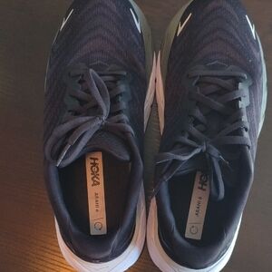 Hoka Men's Black and White Athletic Shoes